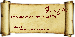 Frankovics Árpád névjegykártya