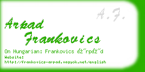 arpad frankovics business card
